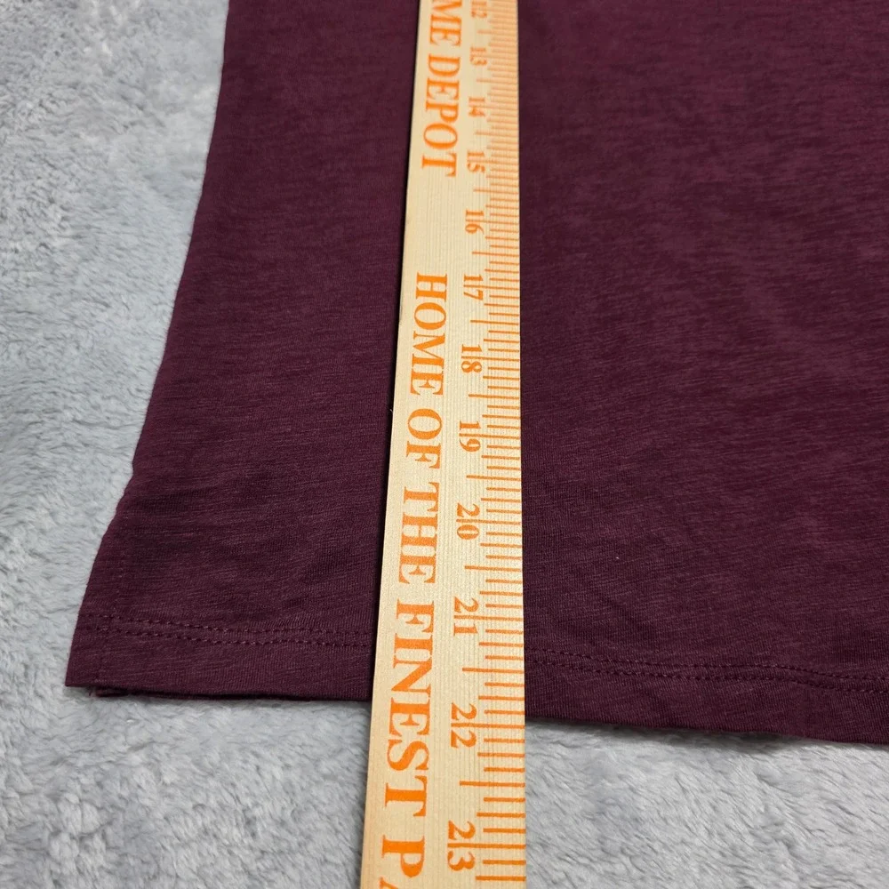 Madewell Women XXS Burgundy Puff‎ Sleeve Smocked Cuff Soft Slub Cotton Top